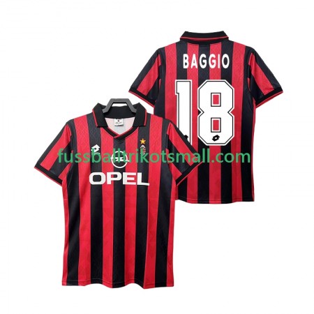Fußballtrikots AC Mailand BAGGIO 18 1995 Retro 1996 Kurzarm Heimtrikotsatz kaufen